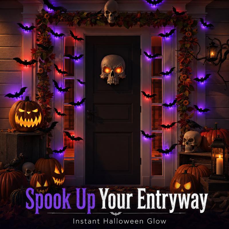 đŠHalloween-dekoration: 3D-LED-vĂ€gglampa i form av en fladdermus