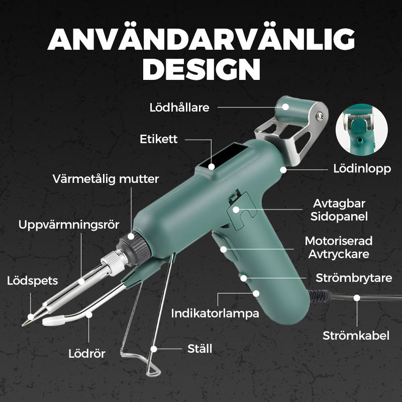 🔥 80W SUPER-SVETSPISTOL 🔧 💨 Snabb uppvärmning på bara 30 SEKUNDER! 🎯 Professionell precision för: ✅ Små reparationsjobb ✅ Elektronikfix ✅ DIY-projekt