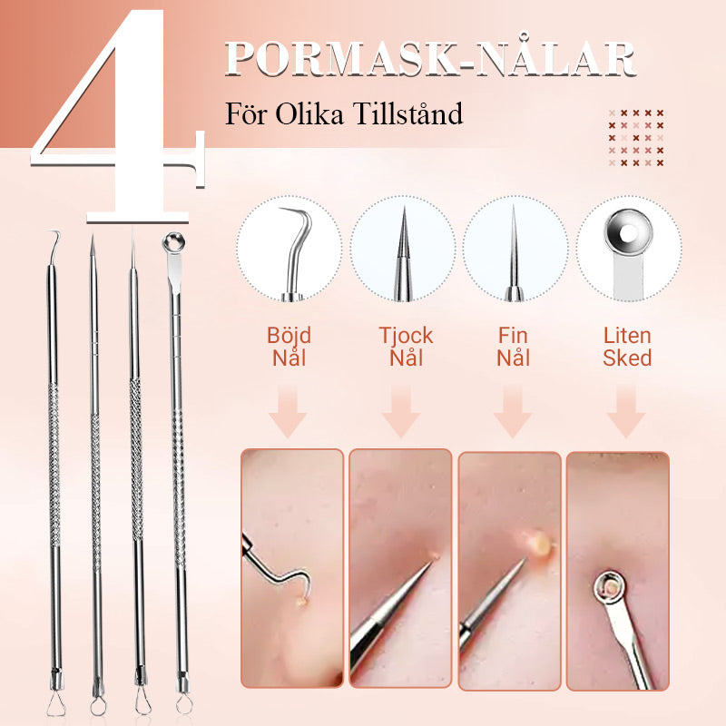 ⚕️ Professionell hudvård! ✨ Medicinskt stålkit för borttagning av pormaskar, 7 delar