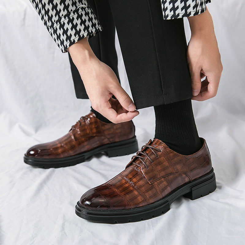 ✨ BOUTIQUE-HERR SKOR MED KROKODILTRYCK 👞💼 🐊 Elegans & Komfort i Svensk Design ✨