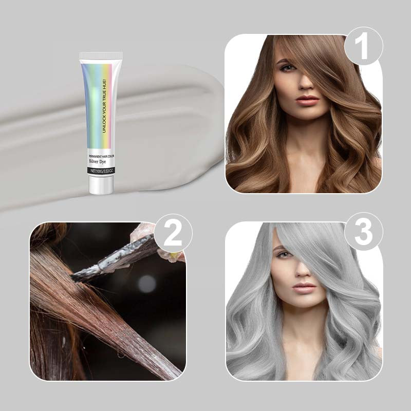 𩳠Skapa en frĂ€sch och naturlig silverlookâš 2-i-1 silverhĂ„rfĂ€rg â med rena nordiska vĂ€xtextrakt
