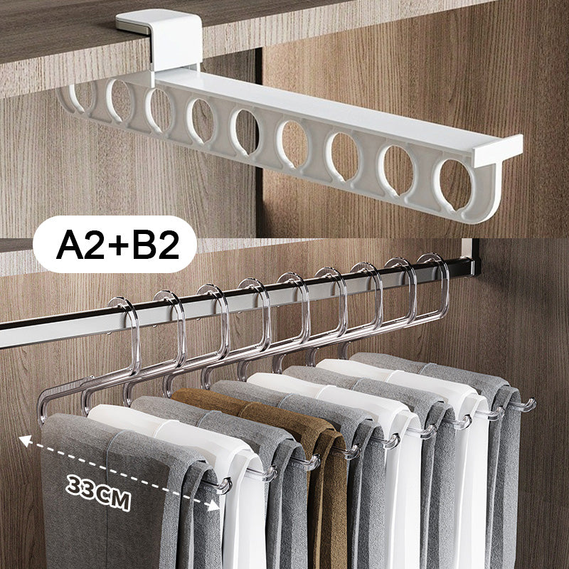 đ§ș 50% RABATT! đȘ Utdragbar Garderobsorganisatör â Maximerar Utrymme, Enkel Installation & För KlĂ€der/Skor đ