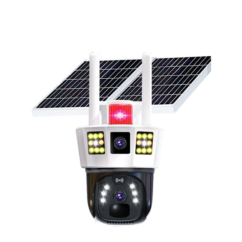 "🌞 360° Solpowerad Övervakning | 3-skärms Realtidsvisning 🌐 | 0 Elräkning 💚"