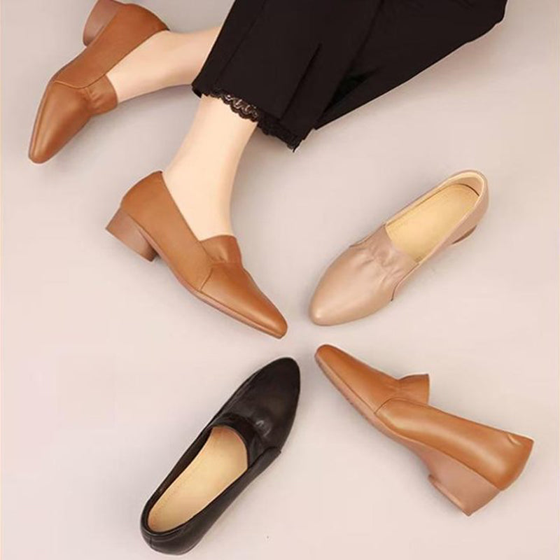 👠Miljövänliga och snygga lågklackade skor 👡 💼 Perfekt för kontoret och vardagen ✅ Super bekväma låga klackar ✅ Andningsbar innersula för allsidig komfort ✅ Elegant design, lämplig att matcha med byxor och klänningar