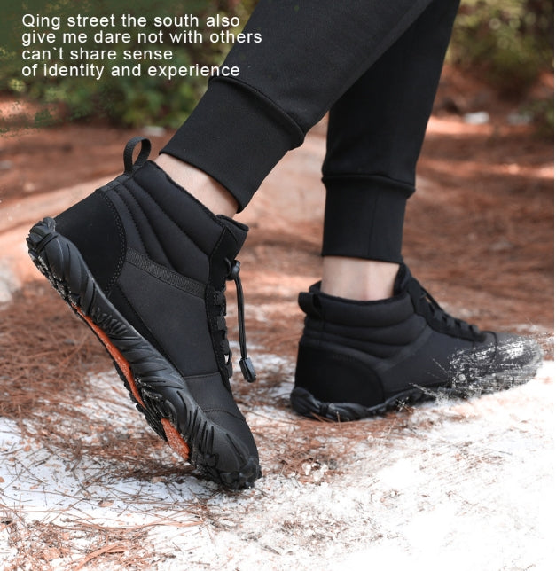 Halkfria och vattentÀta vinter barfota skor (unisex)