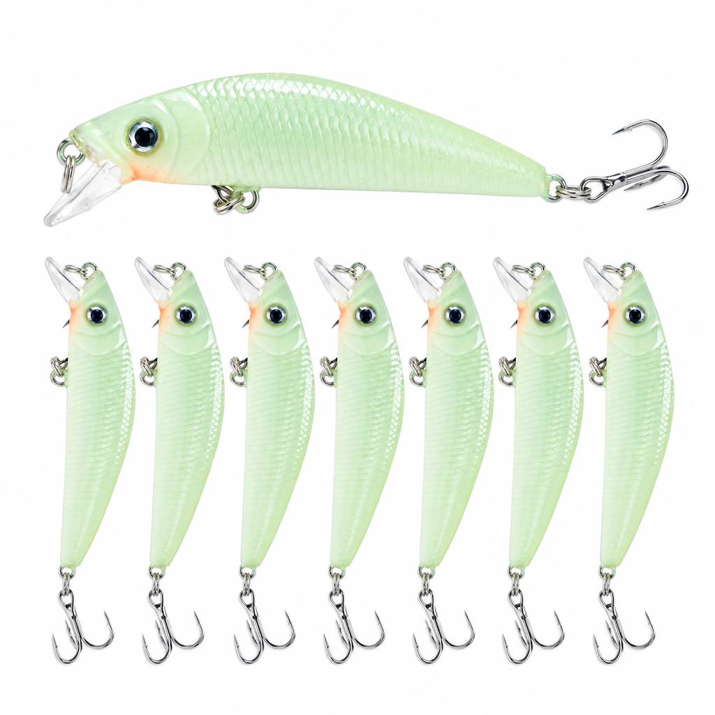 đŁđ SjĂ€lvlysande Minnow-wobbler 7 cm â lysande hĂ„rdbete för nattfiske och fiske i svagt ljus âšđ