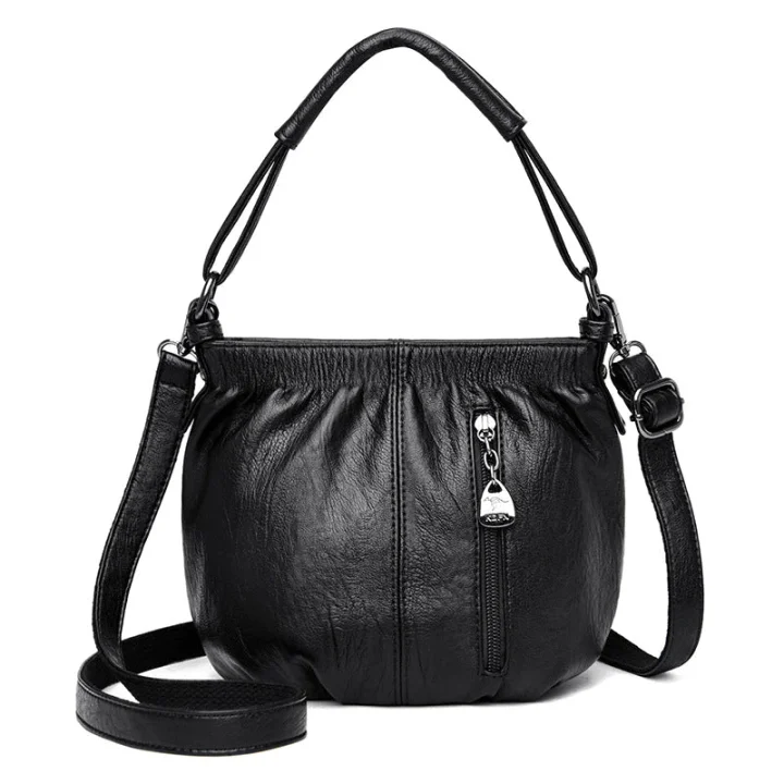 ⏰ Kun nå 50 % rabatt!👜✨ Avslappet plissert veske i mykt skinn ✨ – Praktisk bøtteveske med stil 💼 Lett, slitesterk og perfekt for hverdagsbruk! 🌟 