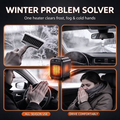 ❄️🚗 Bärbar 12V-bilvärmare – snabb avfrostning, 3 hastighetslägen & 360° rotation för kalla vintermorgnar 💨✨