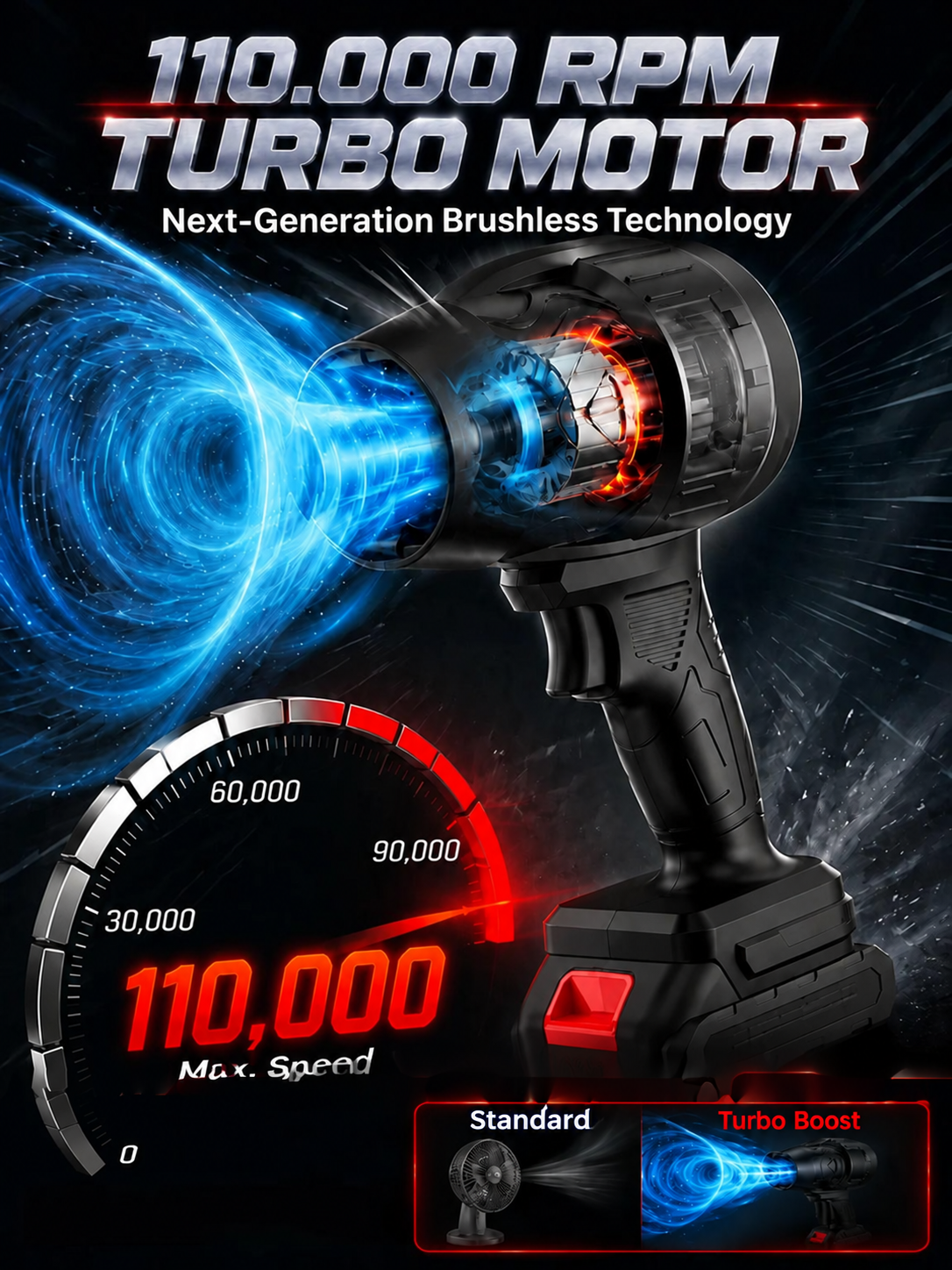 🌬️💨 Handhållen turbofläkt – kraftfullt luftflöde, kompakt design & smidig användning hemma och på språng 🔋✨