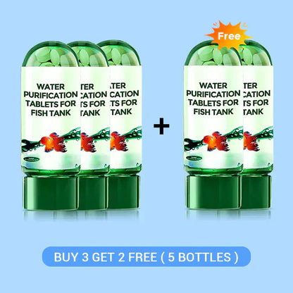 Kraftfulla tabletter för rening av akvarievatten, avlägsnar snabbt klor, avlägsnar kraftigt alger, bryter ner smuts och renar grumligt vatten