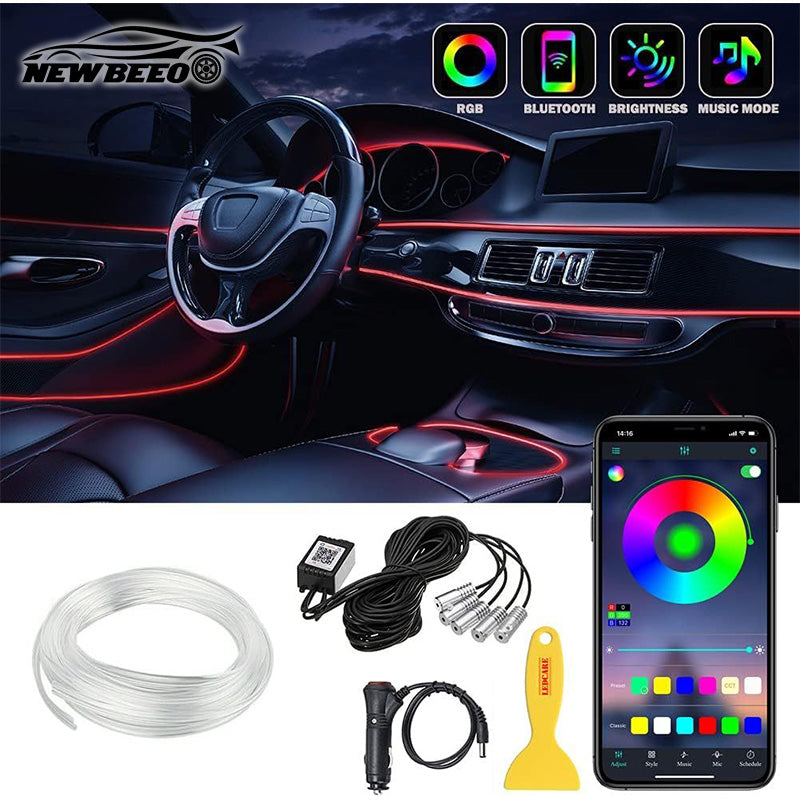 🚗✨ LED-ljusslinga för bilens interiör – anpassningsbar stämningsbelysning, enkel montering & snyggare bilmiljö 🌈💡
