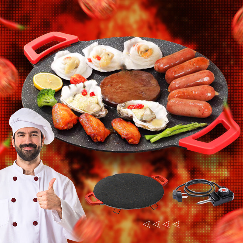 🔥 50 % RABATT! Gratis frakt! 🔥 🍳 Elektrisk stekeplate med slippbelegg ✨ Passer for innendørs og utendørs bruk ⚡ Viktige funksjoner: ✅ Ekstra stor overflate (40x25 cm) – kan grille 4 porsjoner samtidig ✅ Justerbar temperatur (80–230 °C) ✅ Enkel å rengjøre 