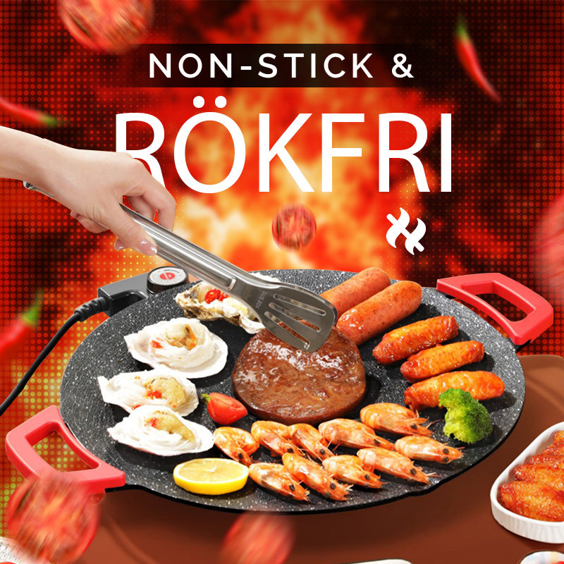 🔥 50 % RABATT! Gratis frakt! 🔥 🍳 Elektrisk stekeplate med slippbelegg ✨ Passer for innendørs og utendørs bruk ⚡ Viktige funksjoner: ✅ Ekstra stor overflate (40x25 cm) – kan grille 4 porsjoner samtidig ✅ Justerbar temperatur (80–230 °C) ✅ Enkel å rengjøre 