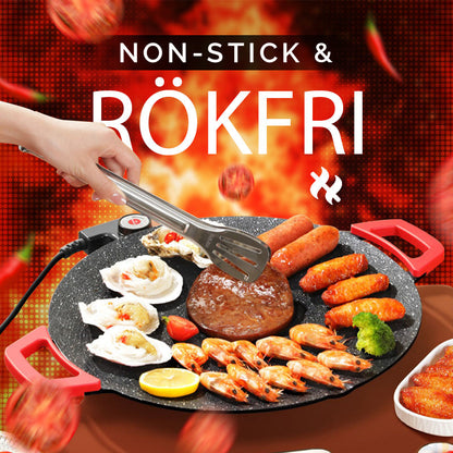 🔥 50 % RABATT! Gratis frakt! 🔥 🍳 Elektrisk stekeplate med slippbelegg ✨ Passer for innendørs og utendørs bruk ⚡ Viktige funksjoner: ✅ Ekstra stor overflate (40x25 cm) – kan grille 4 porsjoner samtidig ✅ Justerbar temperatur (80–230 °C) ✅ Enkel å rengjøre 