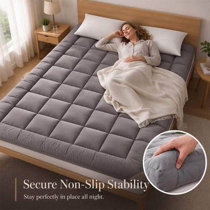 🛏️✨ Soft Quilted Mattress Topper – molnlik komfort, 3D-quiltning & andningsbart material för bättre sömn året runt ☁️💤