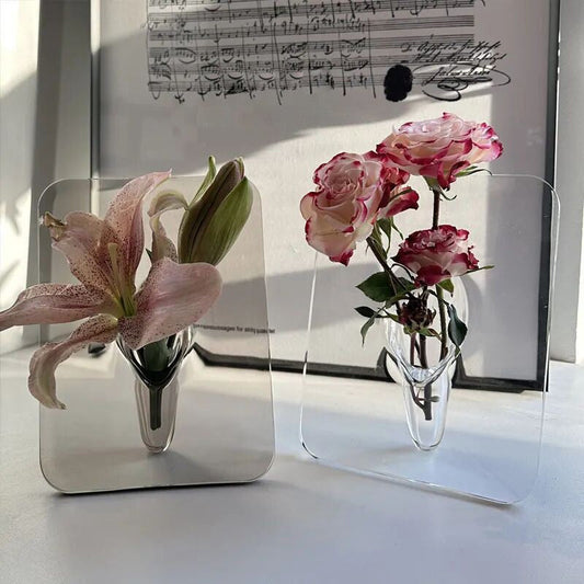 🌿 50% RABATT NU! 🖼️ Nordisk Akrylvas & Fotoramme – Minimalistisk Elegans för Ditt Hem 💐