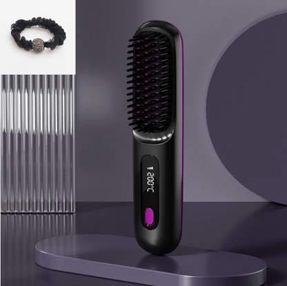 🔥Trådlös hårrätande kam med keramisk uppvärmning