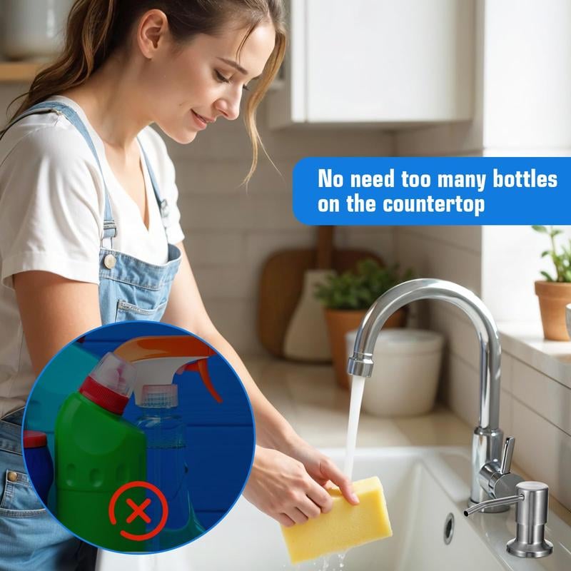 🧴✨ Diskmedelsdispenser med 99 cm slang & 360° rotation – håll diskbänken renare och mer organiserad 🚰