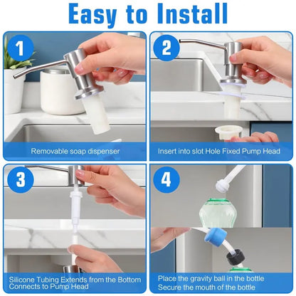 🧴✨ Diskmedelsdispenser med 99 cm slang & 360° rotation – håll diskbänken renare och mer organiserad 🚰