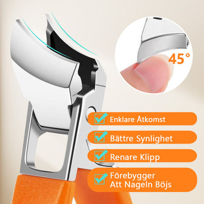 👍KÖP 1 FÅ 1 GRATIS🔥Anti-stänk snedställd nagelklippare med bred öppning