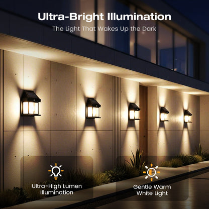 ☀️💡 Solcellsdriven vägglampa med rörelsesensor – IP65-vattenskydd, trådlös installation och smart utomhusbelysning 🏡✨