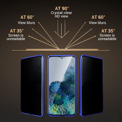 Anti-peeping Magnetiskt härdat glas dubbelsidigt telefonskal för Samsung S25-21-serien