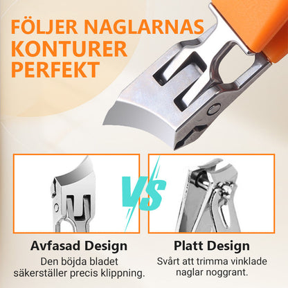 👍KÖP 1 FÅ 1 GRATIS🔥Anti-stänk snedställd nagelklippare med bred öppning