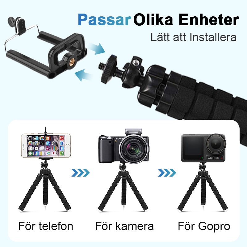 📸🔥 BLÄCKSFISK MINI STATIV – PERFEKT FÖR DIN SMARTPHONE & KAMERA!