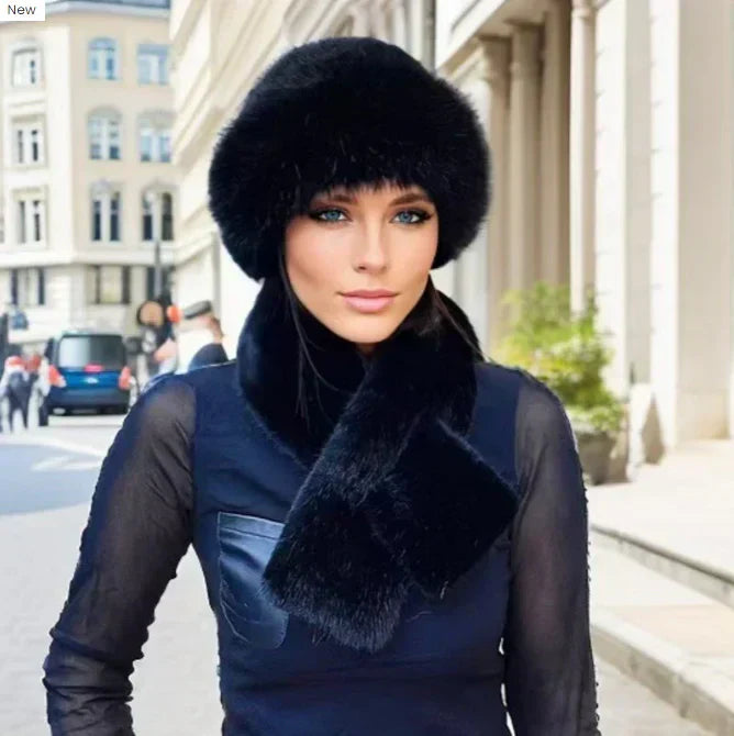 🧣50% RABATT❄️Fluffig Pälskeps + Halsduk – Supervarm, Mjuk & Komplett Vinterset 🎁