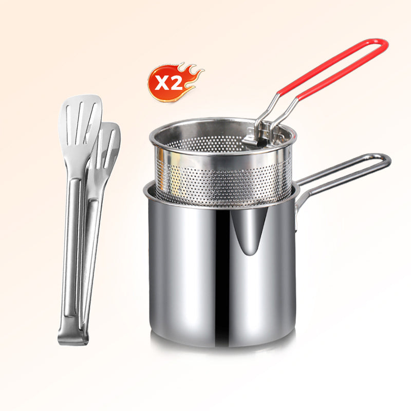 🔥 HETT ERBJUDANDE – 50 % RABATT! 🍳 Multifunktionell stekpanna i rostfritt stål 304 – fritera, steka, koka och stuva i en och samma gryta🍟