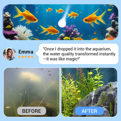 Kraftfulla tabletter för rening av akvarievatten, avlägsnar snabbt klor, avlägsnar kraftigt alger, bryter ner smuts och renar grumligt vatten