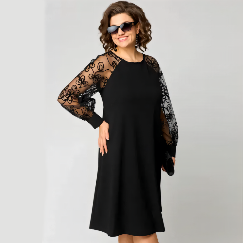 👗✨ Elegant Spetsklänning med Bekväm Rundringning – NU med 50% RABATT