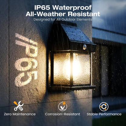 ☀️💡 Solcellsdriven vägglampa med rörelsesensor – IP65-vattenskydd, trådlös installation och smart utomhusbelysning 🏡✨