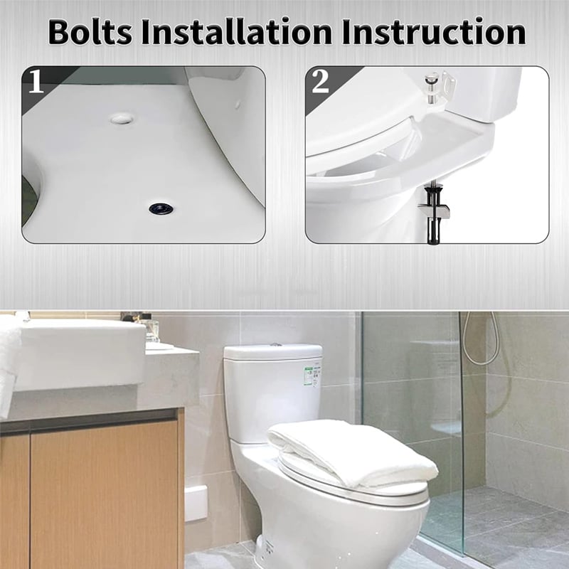 🔩KJØP 1 FÅ 1 GRATIS! 🚽 TOALETTSETESKRUER - Rustfritt stål og universal passform, inkludert skiftenøkkel for enkel montering, ekstra lang holdbarhet 🔧✨