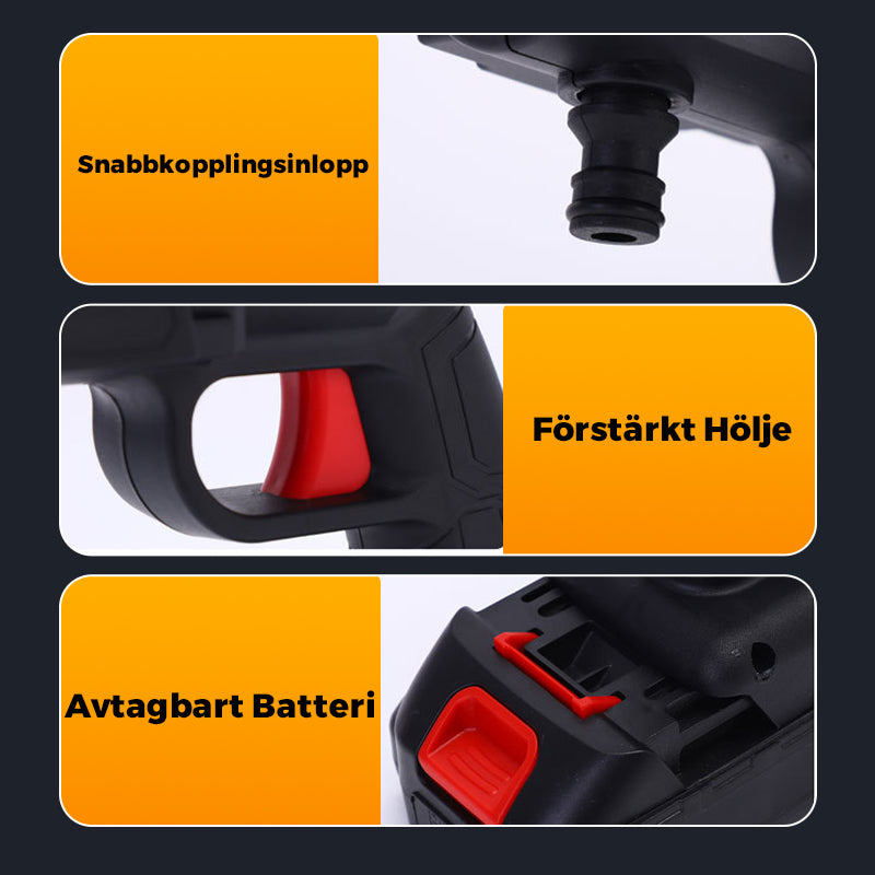 💦 69% RABATT 2025! ✨ Bärbar Sladdlös Högtryckstvätt - 20000mAh Batteri & 4 Munstycken för Bil, Cykel och Trädgård 🚗🌿