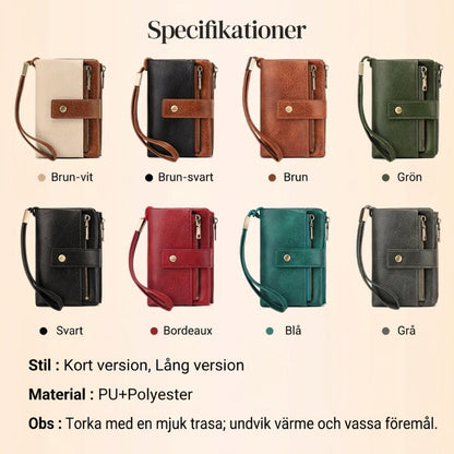 RFID-blockerande läderplånbok för kvinnor