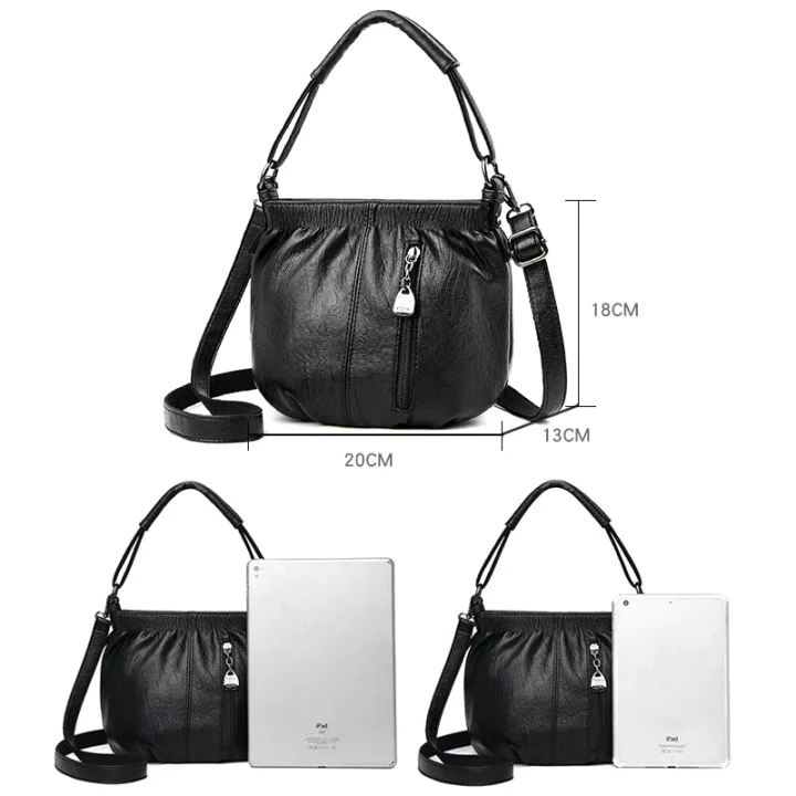 ⏰ Kun nå 50 % rabatt!👜✨ Avslappet plissert veske i mykt skinn ✨ – Praktisk bøtteveske med stil 💼 Lett, slitesterk og perfekt for hverdagsbruk! 🌟 