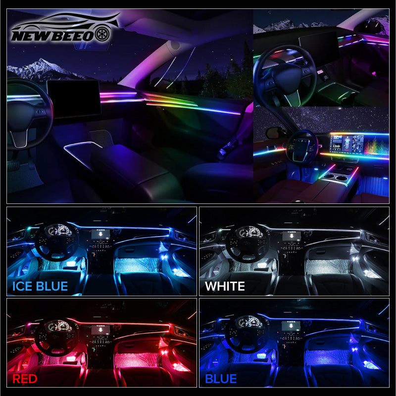 🚗✨ LED-ljusslinga för bilens interiör – anpassningsbar stämningsbelysning, enkel montering & snyggare bilmiljö 🌈💡