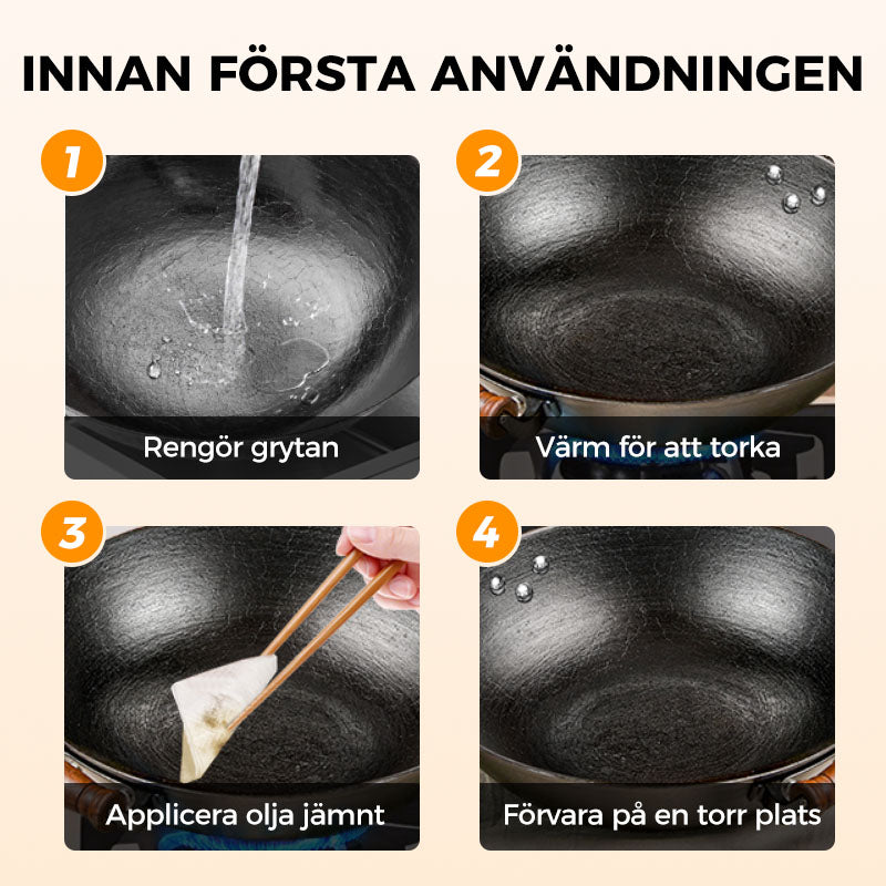 🍳🔥 Obelagd järnpanna – naturlig non-stick utan kemisk beläggning & hållbar matlagning ✨
