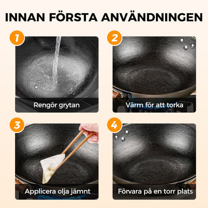 🍳🔥 Obelagd järnpanna – naturlig non-stick utan kemisk beläggning & hållbar matlagning ✨