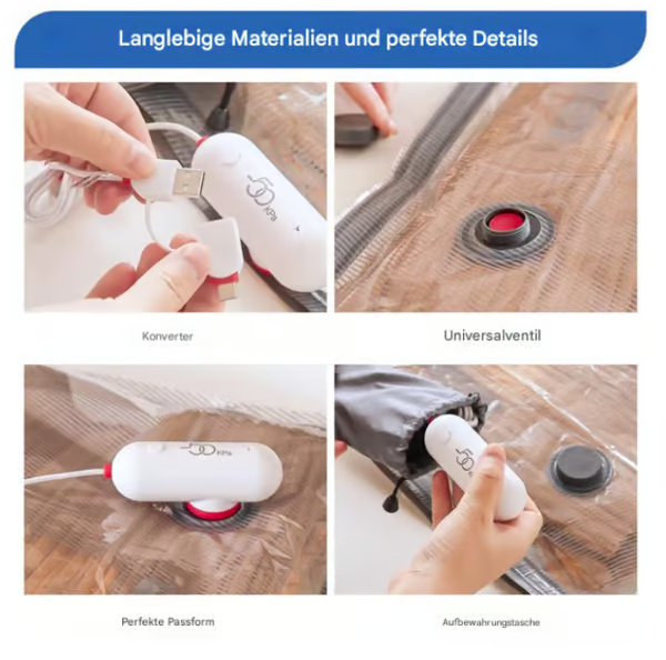 🎒 55% RABATT NU! ✨ USB Elektrisk Vakuumkompressionspåse - Rymdsparande Reslösning med Snabb Vakuumteknik för Klädlagring 📦✈️