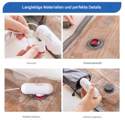 🎒 55% RABATT NU! ✨ USB Elektrisk Vakuumkompressionspåse - Rymdsparande Reslösning med Snabb Vakuumteknik för Klädlagring 📦✈️