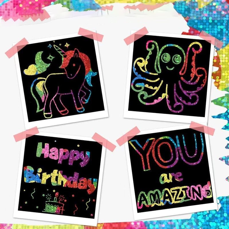 🎅Julklapp 61%OFF-【100 st/1 Set】DIY Rainbow Magic Scratch Paper Art Set