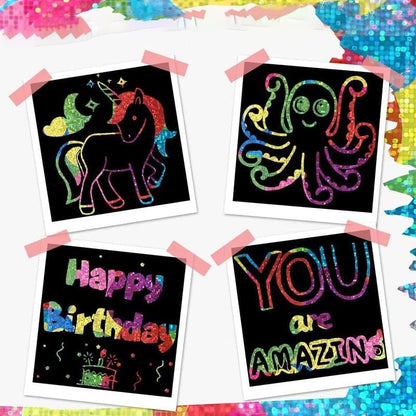 🎅Julklapp 61%OFF-【100 st/1 Set】DIY Rainbow Magic Scratch Paper Art Set