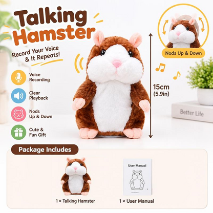 🐹✨ Pratande plyschhamster – upprepar det du säger, skakar på huvudet & sprider glädje i vardagen 💕🎶