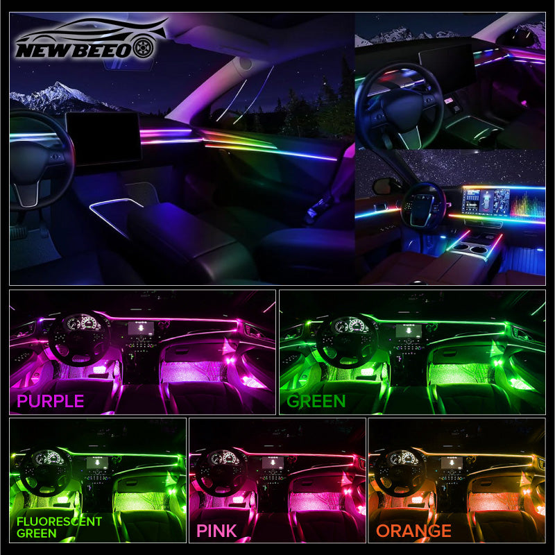 🚗✨ LED-ljusslinga för bilens interiör – anpassningsbar stämningsbelysning, enkel montering & snyggare bilmiljö 🌈💡