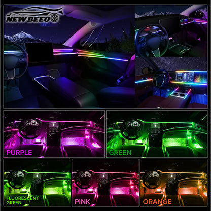🚗✨ LED-ljusslinga för bilens interiör – anpassningsbar stämningsbelysning, enkel montering & snyggare bilmiljö 🌈💡