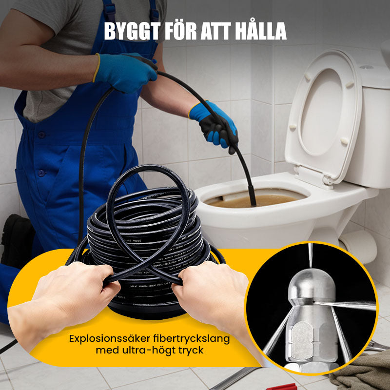 💦 50 % RABATT OMEDELBART! 🚿 5800PSI avloppsrensningssats – högtrycksmunstycke och slang för igensatta avlopp/rör, kompatibel med de flesta högtryckstvättar 🔧📦