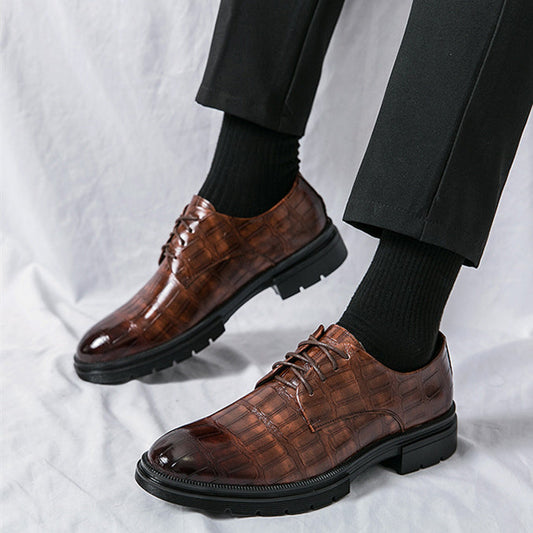 ✨ BOUTIQUE-HERR SKOR MED KROKODILTRYCK 👞💼 🐊 Elegans & Komfort i Svensk Design ✨