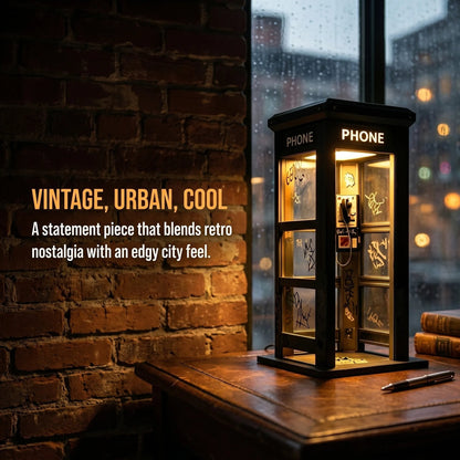 ✨ Vintage telefonkiosk-stämningslampa